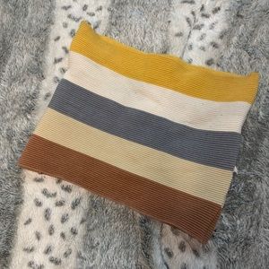 Striped bandeau crop top